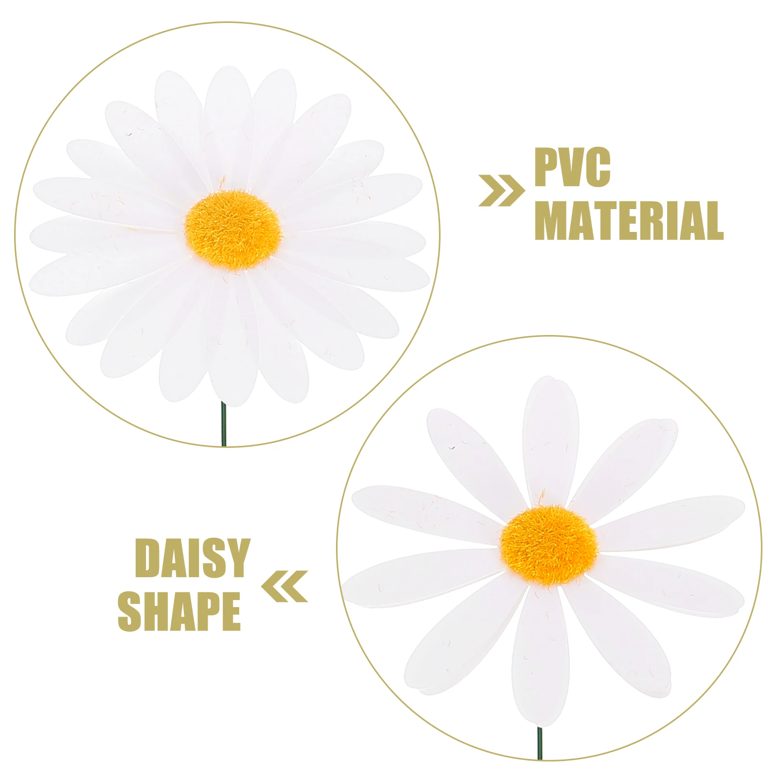 

10 Pcs Simulated Daisy Stick Flower Park Decoration Stake Princess Metal Stakes Lawn Garden