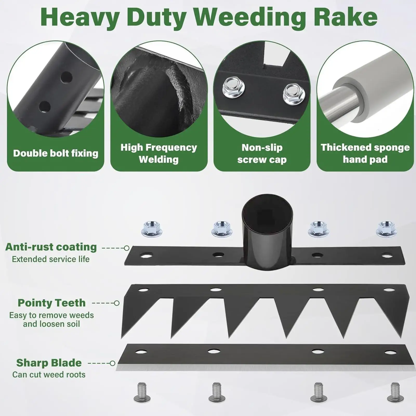 

Инструмент для прополки с длинной ручкой, ручной инструмент для удаления прополки грабли, сверхмощный садовый съемник с телескопической длиной для очистки