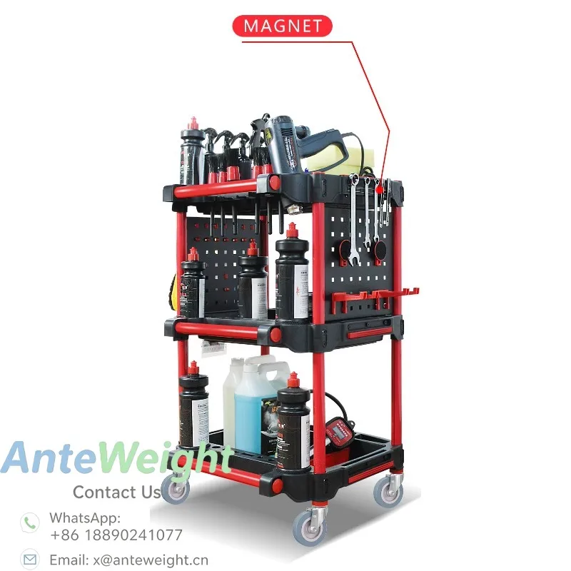 Aluminum Steel 3 Shelf Multifunctional Auto Repair Tool Carts Car Trolley Details Cart Mechanic Tools Cart