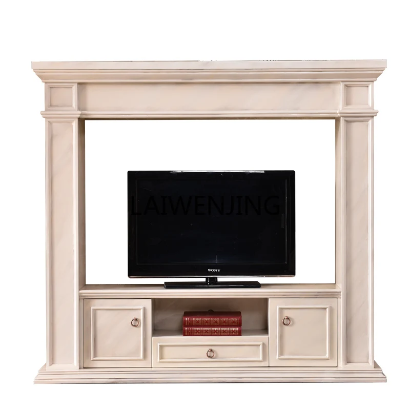 

MJY TV cabinet European mantel American integral background fireplace drawer cabinet