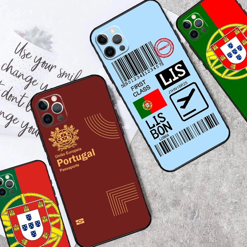 Portugal Passport Flag Case For iPhone 15 16 14 Pro Max Plus 13 12 Mini 11 Pro Max X XR XS Max 7 8 Back Cover