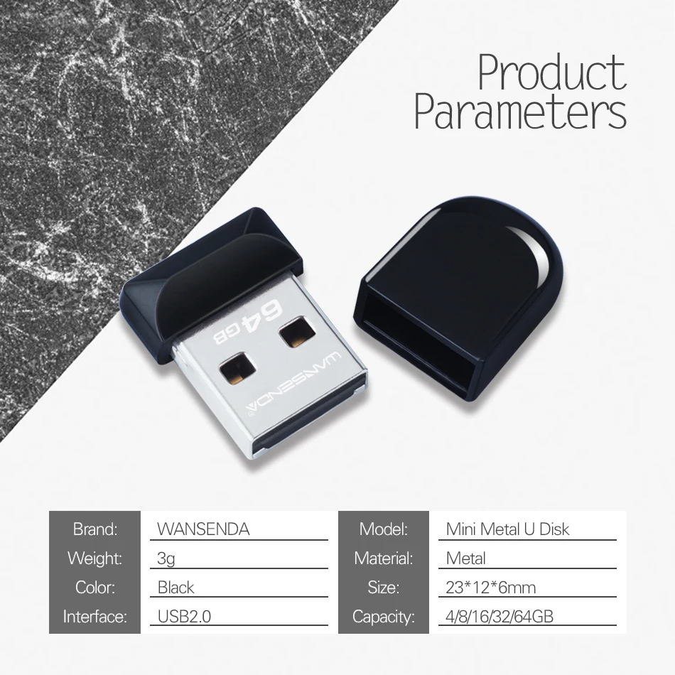 WANSENDA USB 플래시 드라이브, USB 스틱, 2.0 펜 드라이브, 미니 펜 드라이브, 8GB, 4GB, 64GB, 32GB, 16GB, 핫