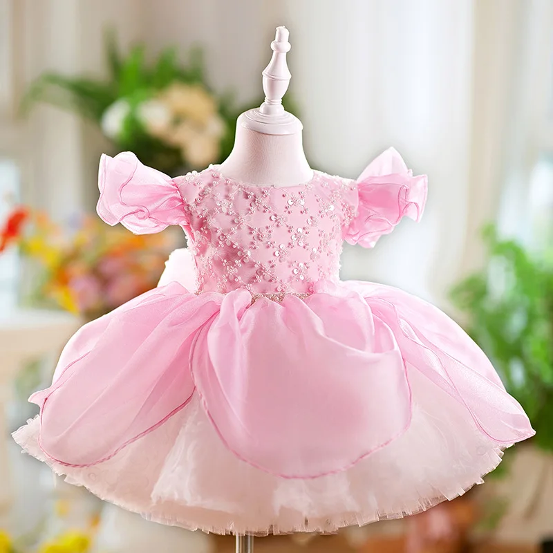 KLGFLD Pageant dresses for Toddler girls, high-end banquet girls' evening dresses, lace mesh ballroom princess dresses