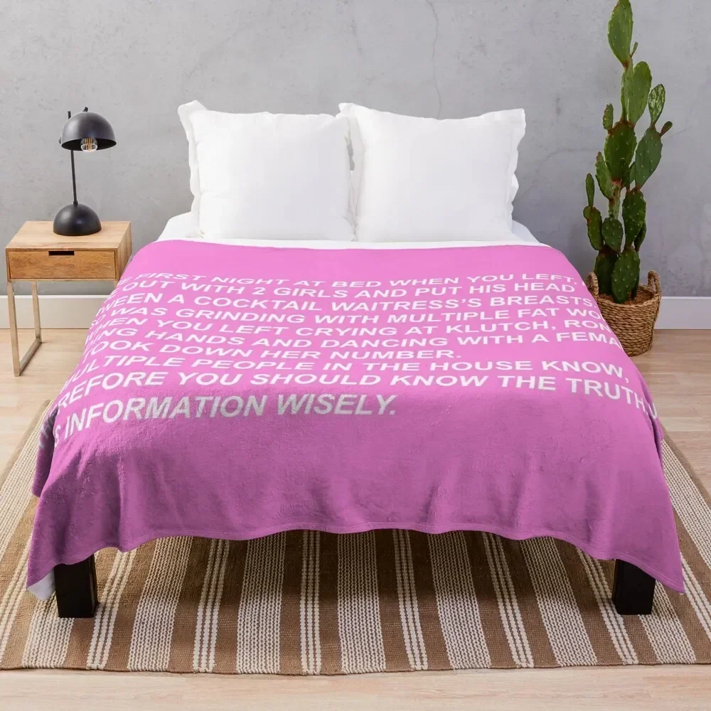 

the note (in pink) Throw Blanket Luxurious Soft Fuzzy Blanket for Sofa Bed