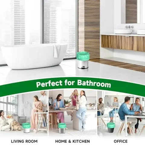 11 liters biologiskt nedbrytbara soppåsar för badrum, kök, kontor, bil, papperskorgar, 240 tjocka, oparfymerade, komposterbara påsar 10 best sales biologiskt nedbrytbar - №2