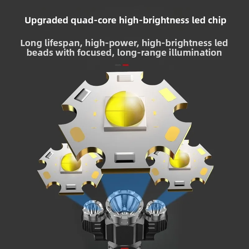 Multi Function Flashlight Outdoor Household Portable Cycling USB Charging Emergency Mini Strong Light Durable Bright Long Range