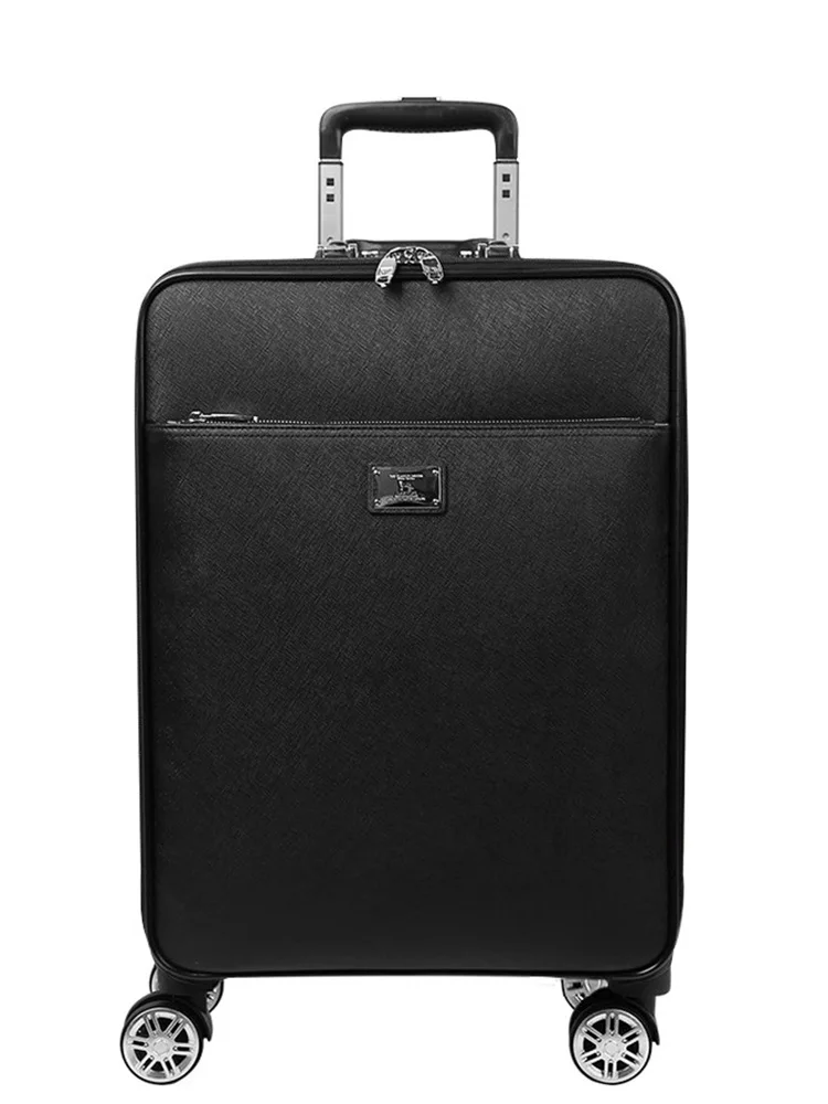 Leather trolley suitcase, cowhide business suitcase, 20 inch code suitcase