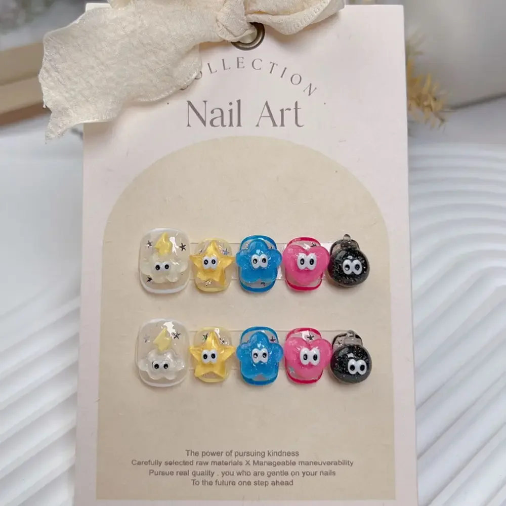 

Handmade Kawaii Press on Nails Short 3d Design Reusable Adhesive False Nails Full Cover Nail Tips Acrylic Artificial Manicure