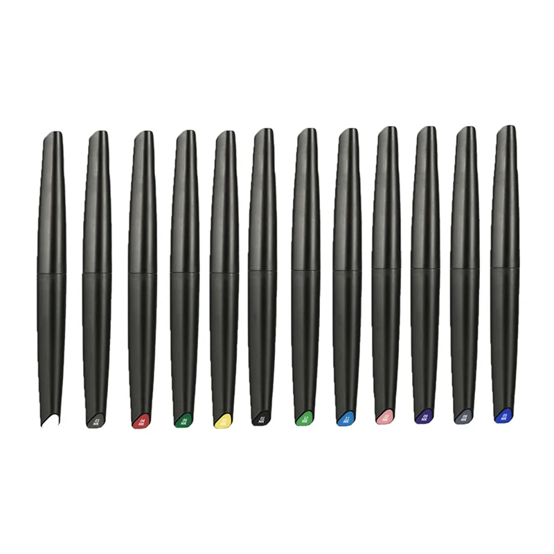 Top-12 Farben Pinselstift Umweltfreundlicher, wasserbasierter Marker mit weichem Kopf Grundfarbe Metallfarb-Ausbesserungsstift
