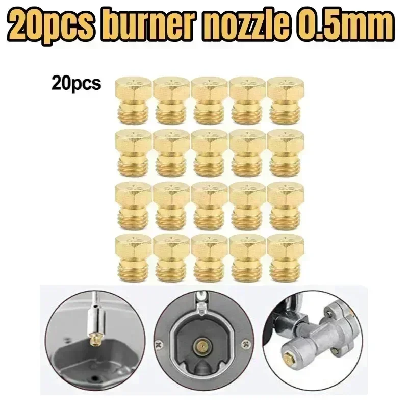 

20x насадки, комплект отверстий для пропановой горелки для сжиженного нефтяного газа, запасные части для сопла горелки, охлаждающие воздушные камины, аксессуары для печей