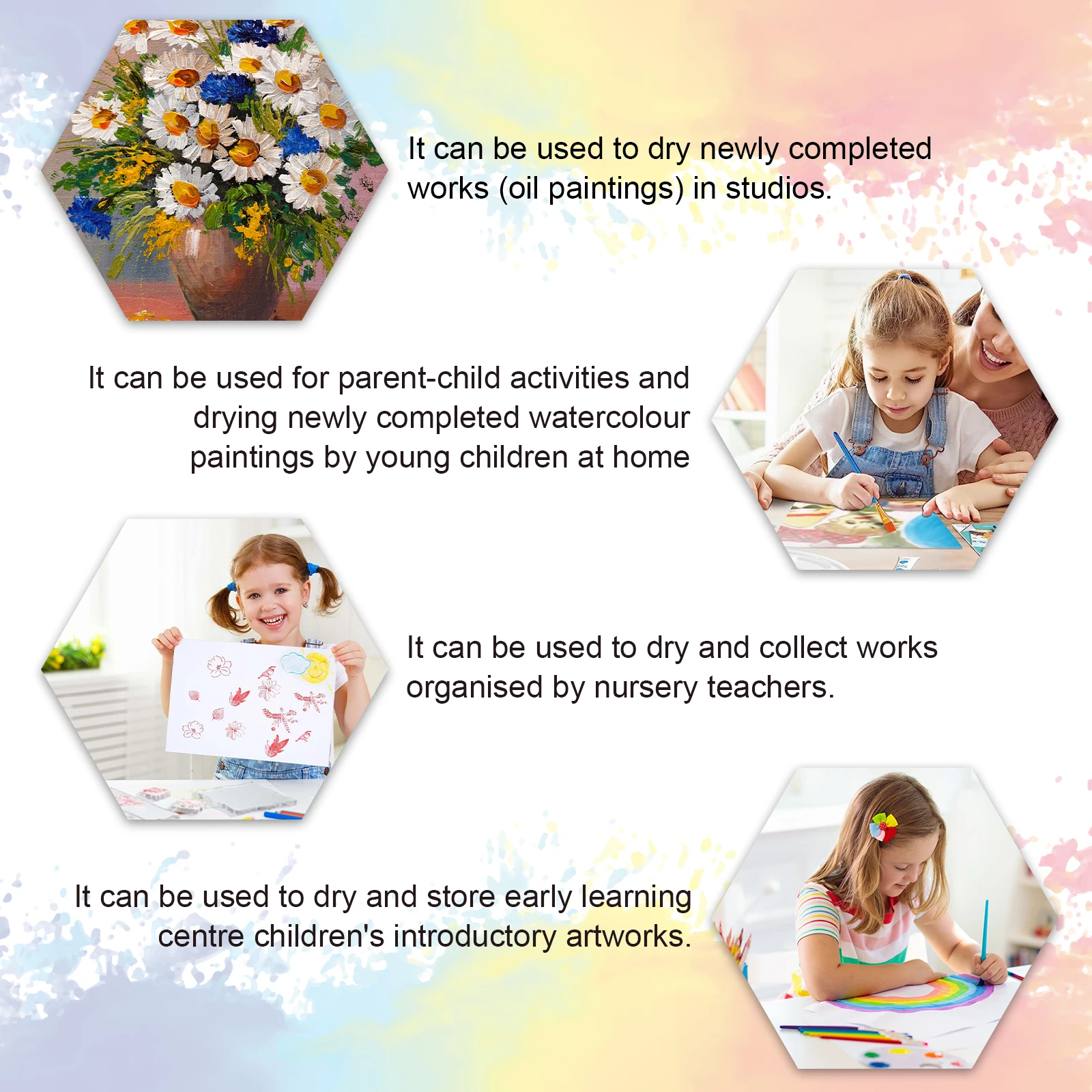 

Paper Drying Rack with 40 Removable Shelves with 4 Caster Wheels Arts and Crafts Organizer 17.7x25inch for Artwork in Classrooms