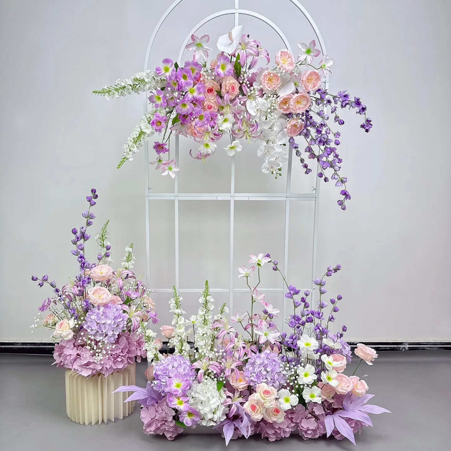 purple-wedding-venue-flower-arrangement-simulation-flower-arrangement-arch-party-on-site-decoration-road-guide-flower-hanging-fl