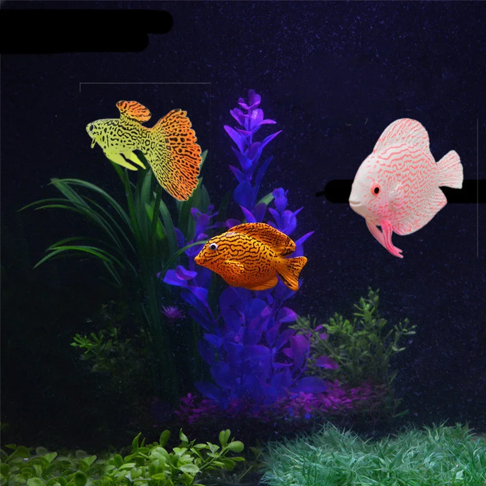 1pc Silicone Artificial Night Luminous Hippocampus Fish Tank Aquarium Ornament Underwater Sea Horse Fish Decoration Pet Supplies