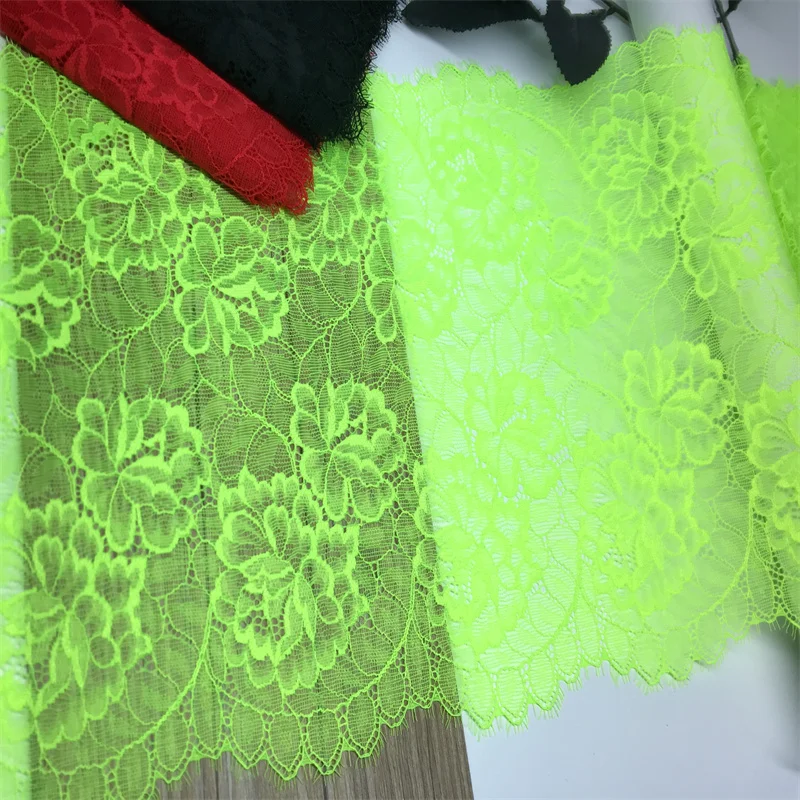 Stretch Noen Green Lace Trim DIY Fabrics Clothing Sewing Accessories Fluorescent Color Elastic Lace for Underwear Handmade Craft