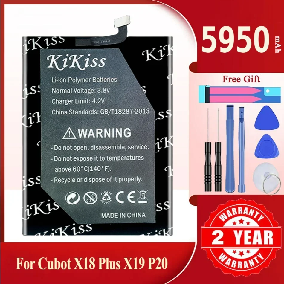 

5950mAh KiKiss Powerful Battery For Cubot X18 Plus X18Plus X19 P20 Battery