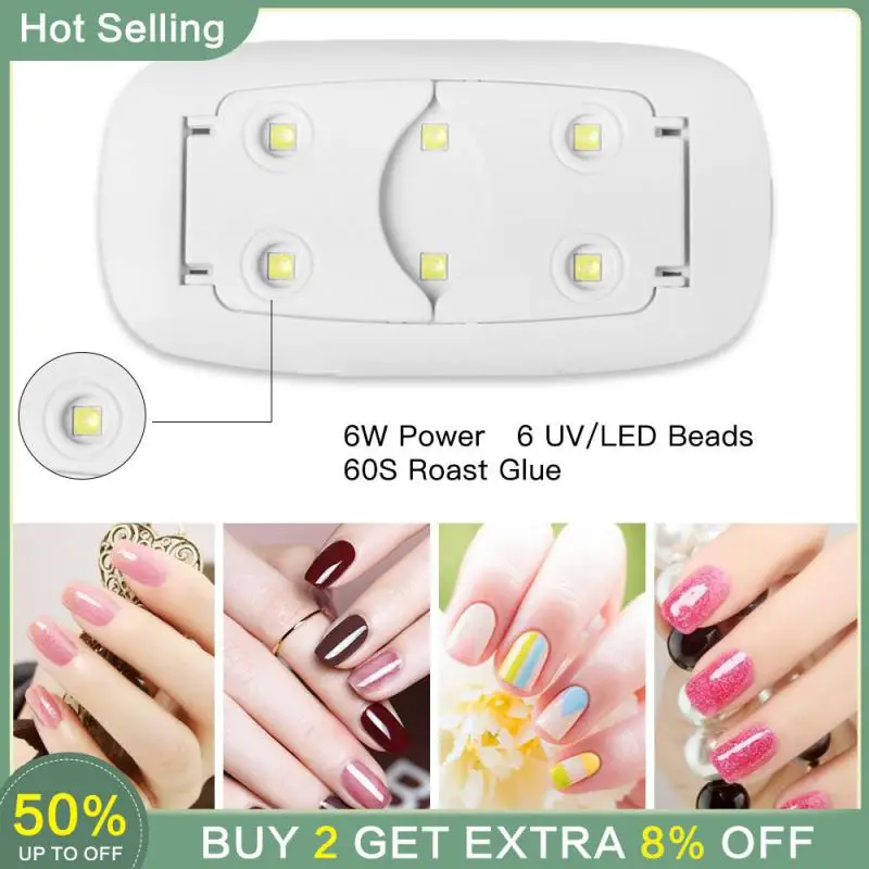 Mini 6W Nail Lamp LED Light Portable Nail Dryer Machine LED UV Manicure Lamp Home Use Nail Lamp For Drying Nails Polish Varnish