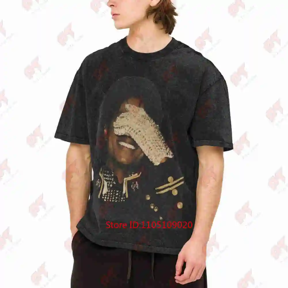 Vintage Y2K Retro Music Bandage Face MJ Vintage Washed Tee Pure Cotton T-Shirt