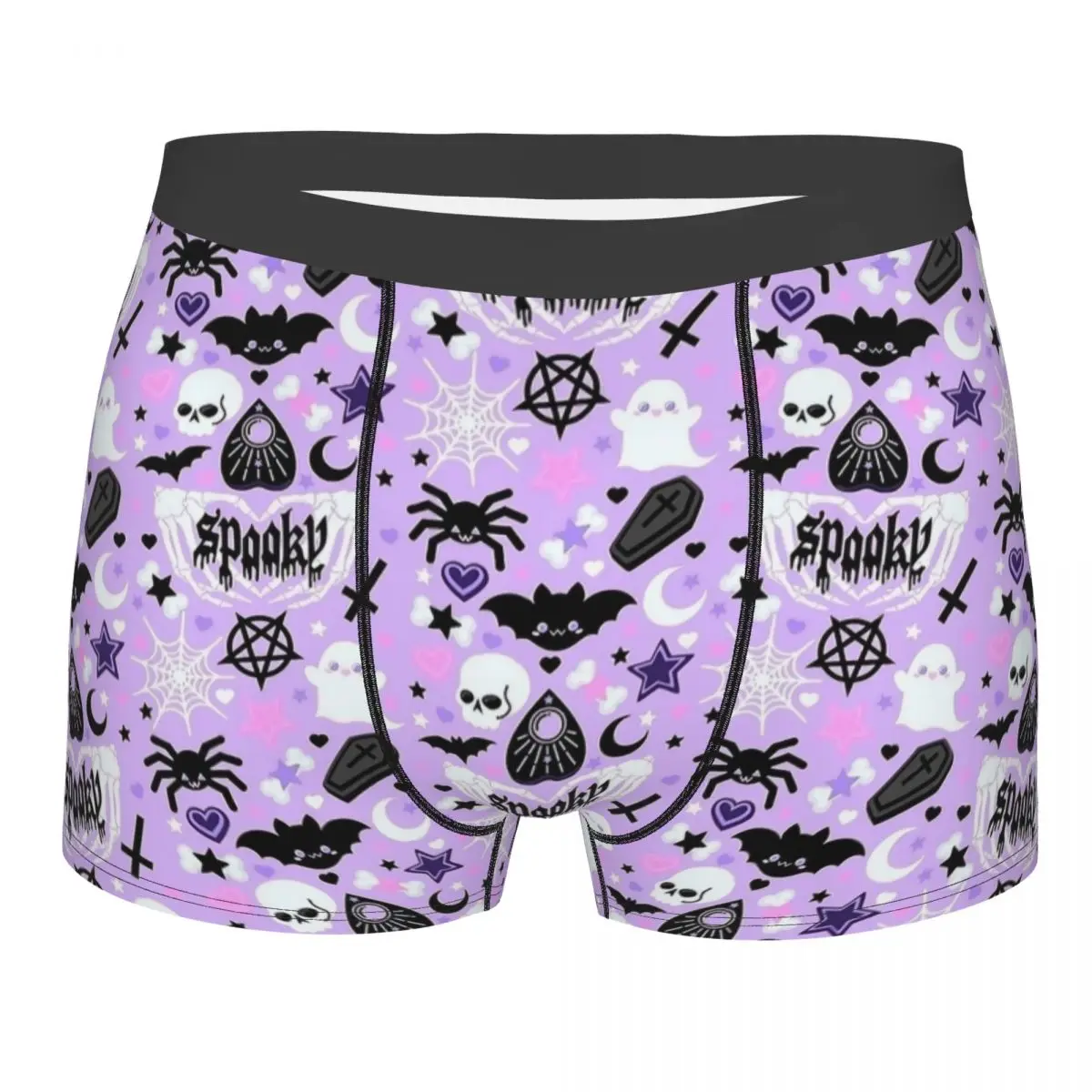 

Boxer Halloween Bat Spooky Skull Shorts Panties Briefs Men Long Underwear Spider Cute Breathable Underpants for Male Plus Size