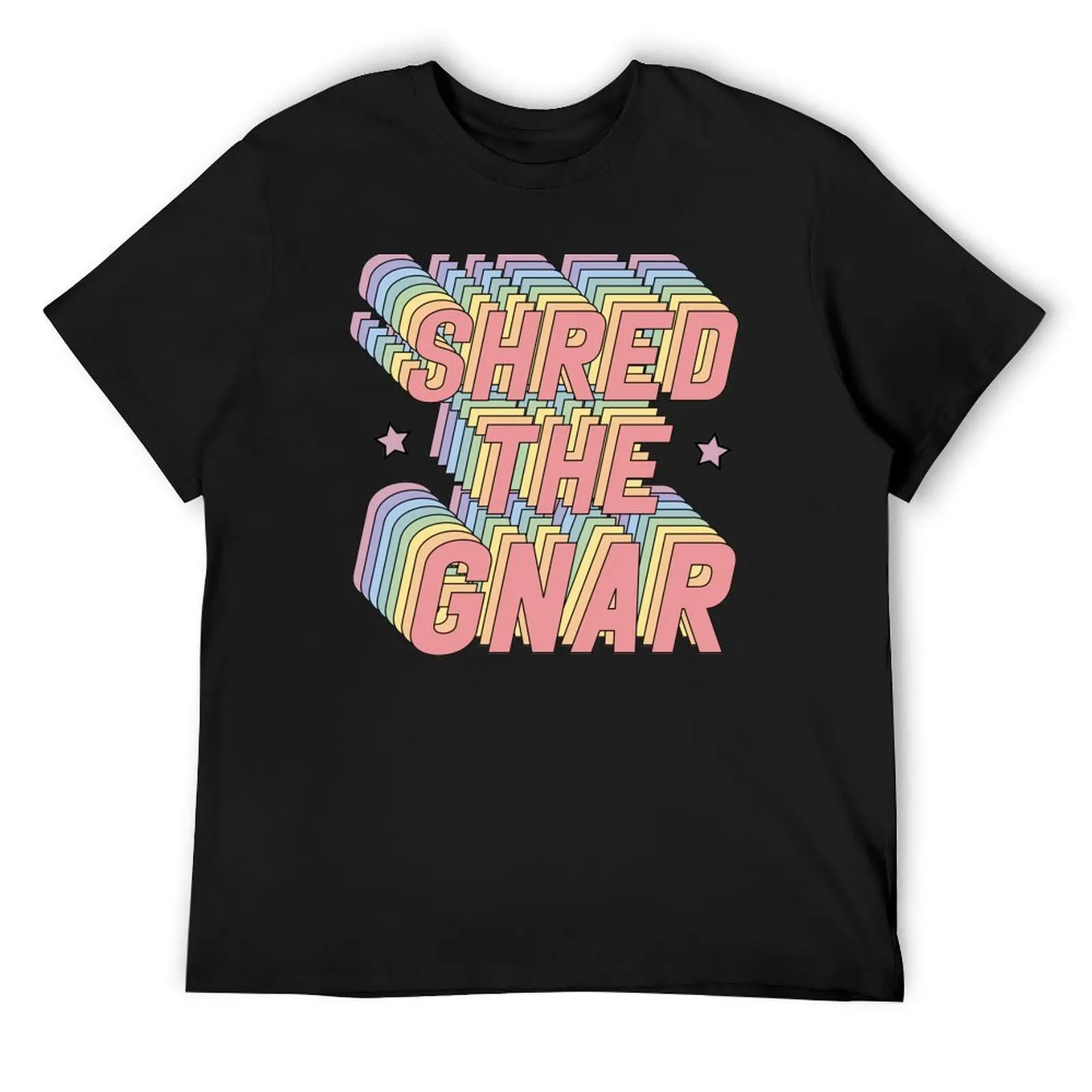 

Shred the Gnar Snowboarding Surfing Rainbow Pastel T-Shirt summer shirt sweat anime shirt Blouse oversized t shirt men