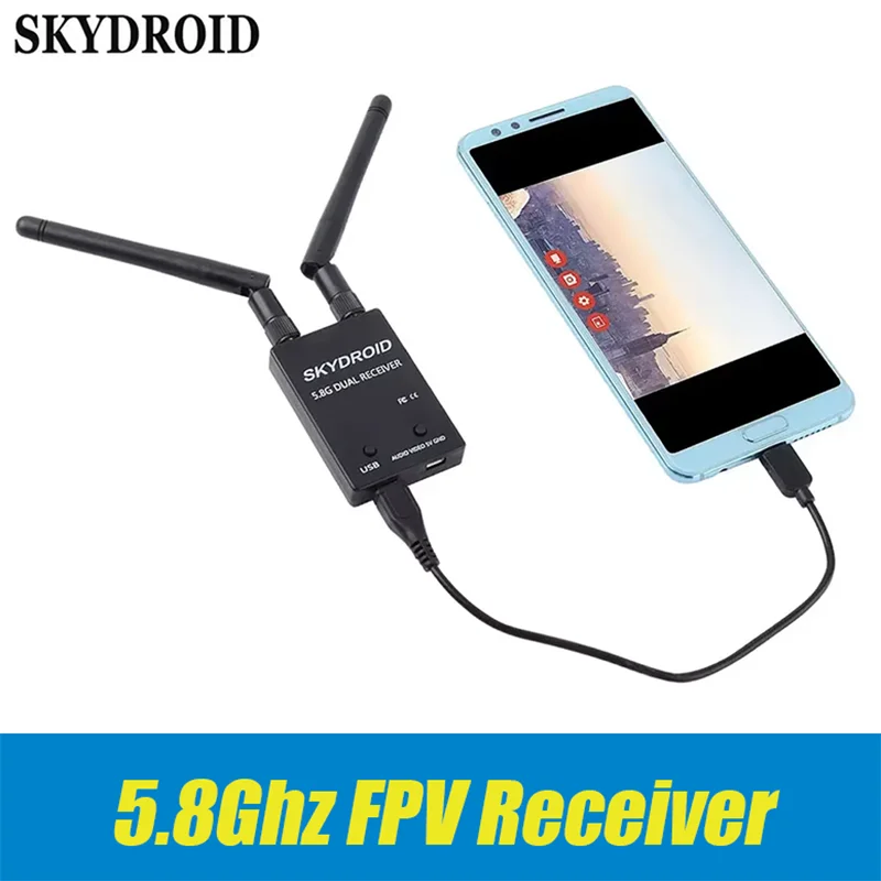 SKYDROID 5.8Ghz 150CH FPV Receiver UVC 5.8G Dual Receiver Double Antenna OTG Smartphone For Android Phone RC Drone Parts