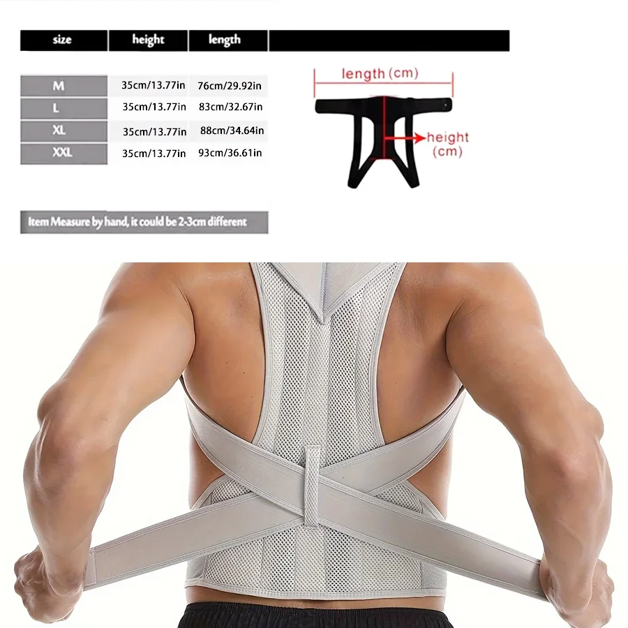 Back Brace Posture Corrector Belt for Women & Men Back Lumbar Support, Adjustable Shoulder Posture Support for Improve Scoliosis - view 2