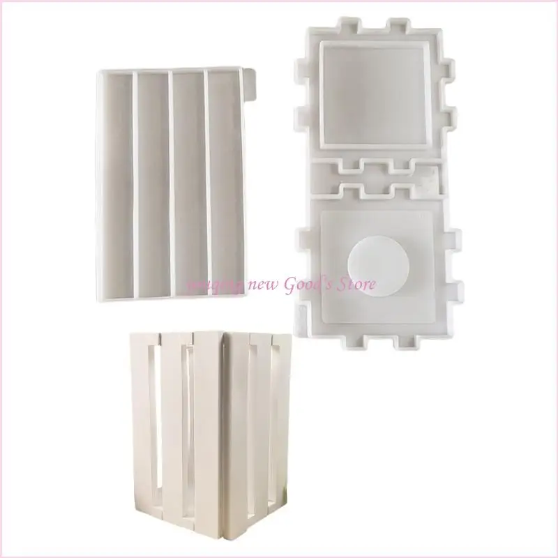 

57QA 2 Pieces Sturdy Silicone Mould to Easily Craft Supplies Square Lantern Decoration Accessory for Any Ages Home Ornament