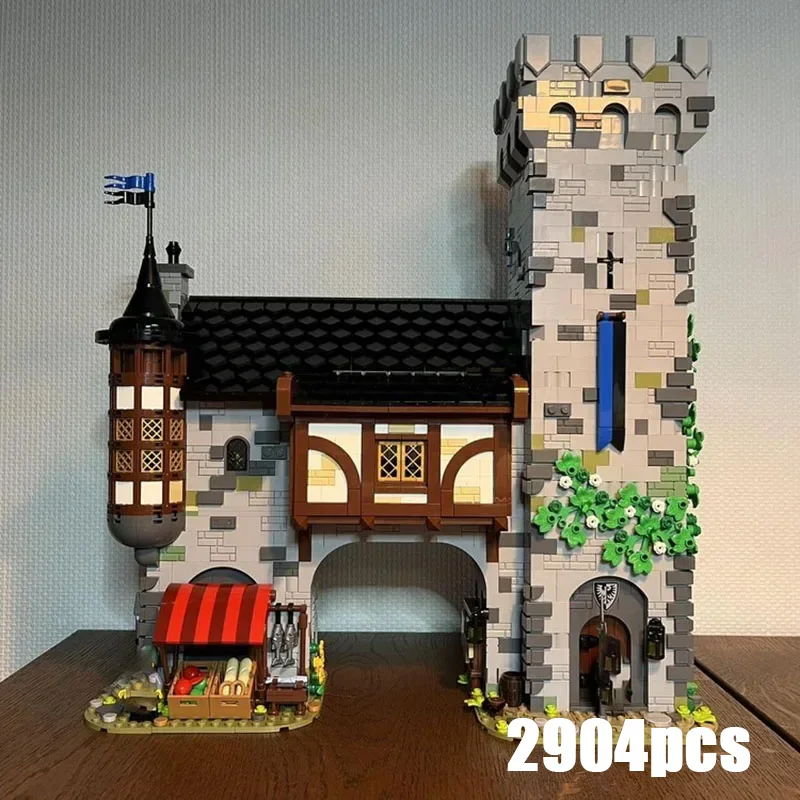 

New Moc building block building model, medieval city gate module, building block gift, children's toy DIY assembly set