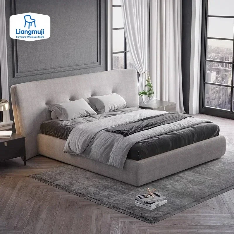 

Итальянский стиль King/Queen Size Каркас кровати Спальня Бытовая мебель Креативная минималистичная кровать для виллы Современный дизайнер Двуспальная кровать