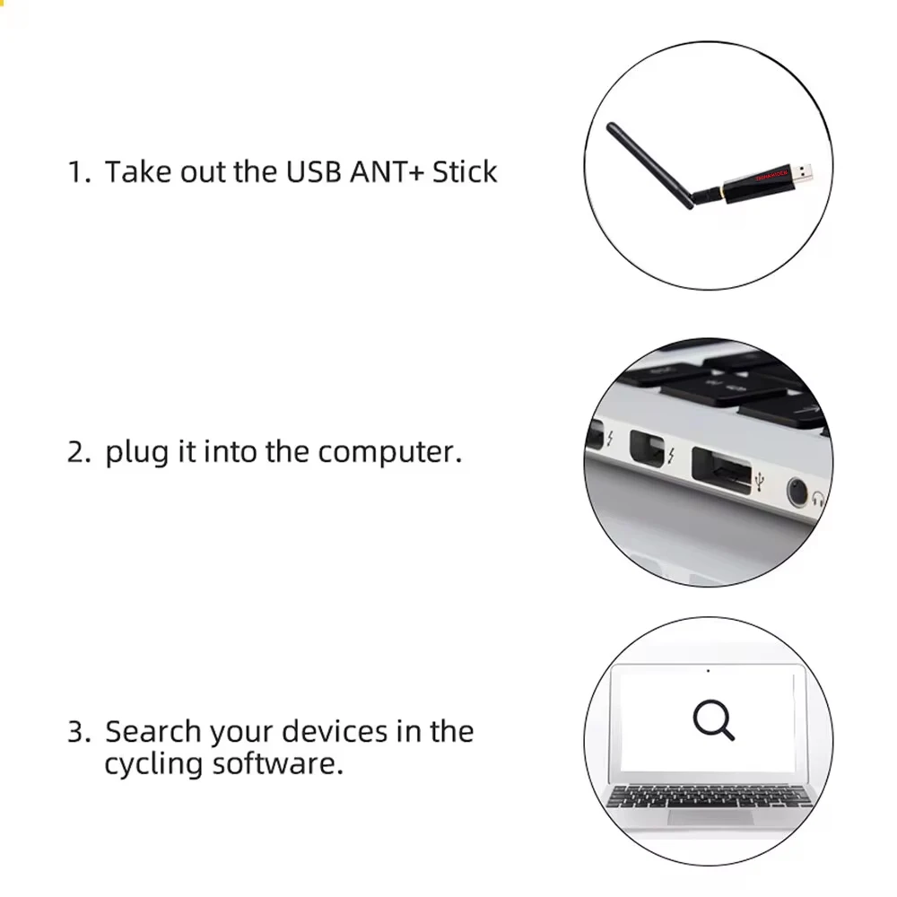 THINKRIDER ANT+ USB Enhanced Transmitter Receiver Compatible Garmin Bicycle Computer ANT Stick Speed Cadence Sensor