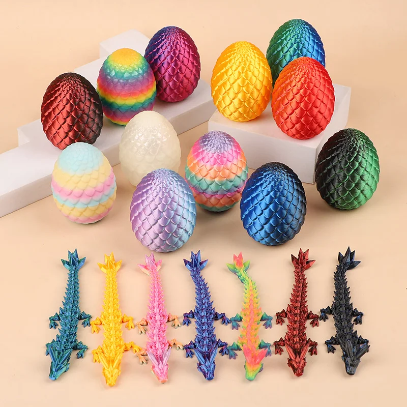 

24pcs 12sets 3D Printed Dragon Egg with Dragon Sculptures Easter Basket Filler Kids Gift Birthday Party Favors Pinata Filler