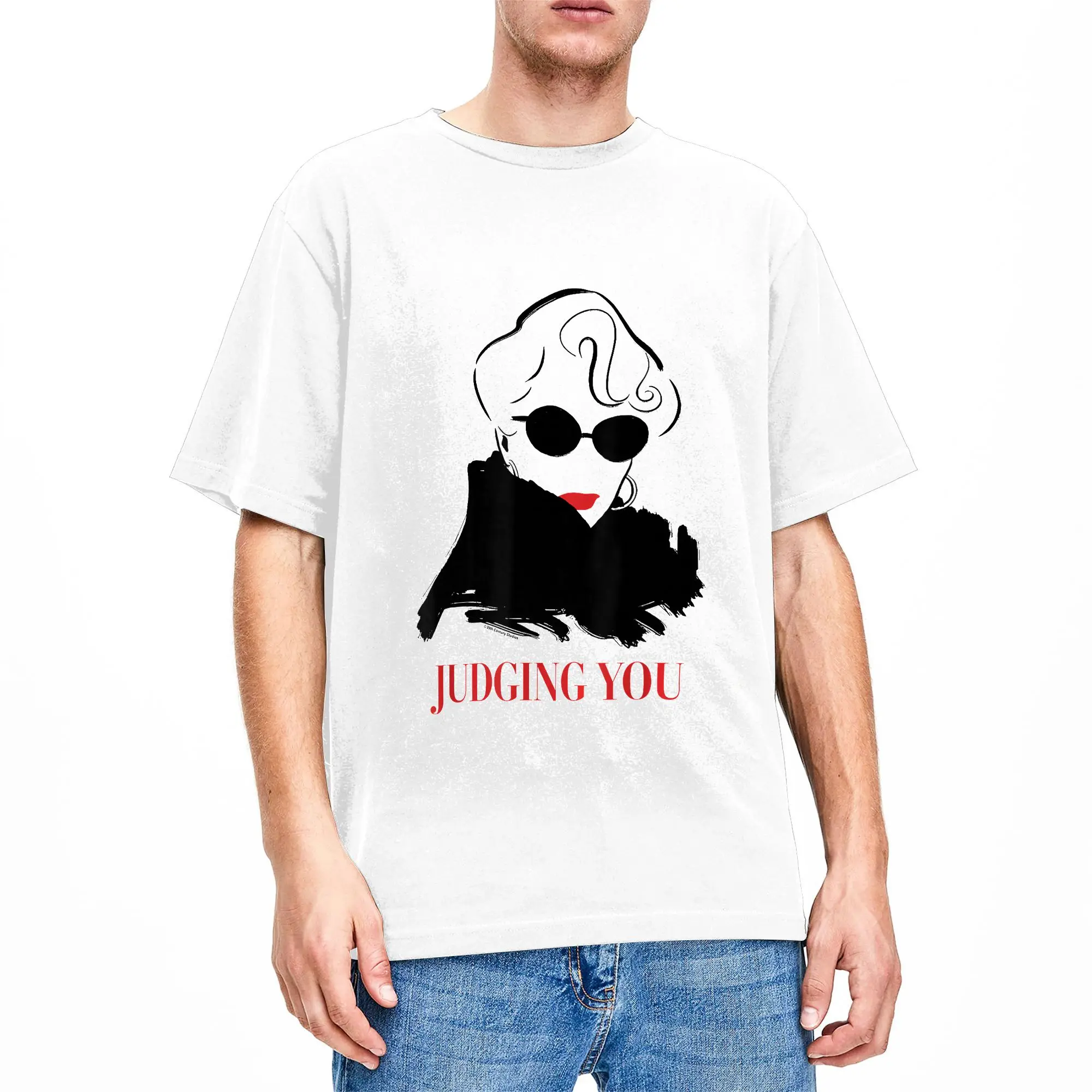 The Devil Wears Pradad Judging You Miranda Priestly Pop Art T Shirt Man  Y2K Basic T Shirts Beach Crew Neck Hip Hop Tee Shirt