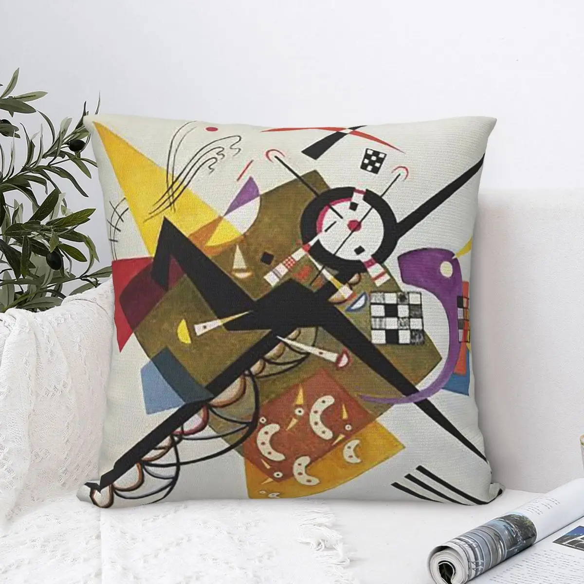 

Vintage Wassily Kandinsky On White Pillowcase Cushion Comfort Throw Pillow Sofa Cushions Used for Home Bedroom Living Room