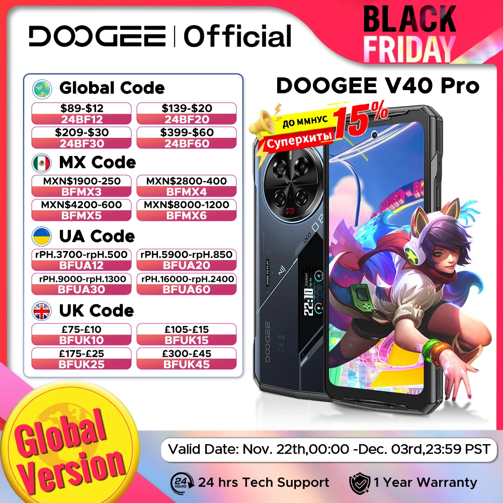 Global Version DOOGEE V40 Pro 5G Rugged Phone 6.78