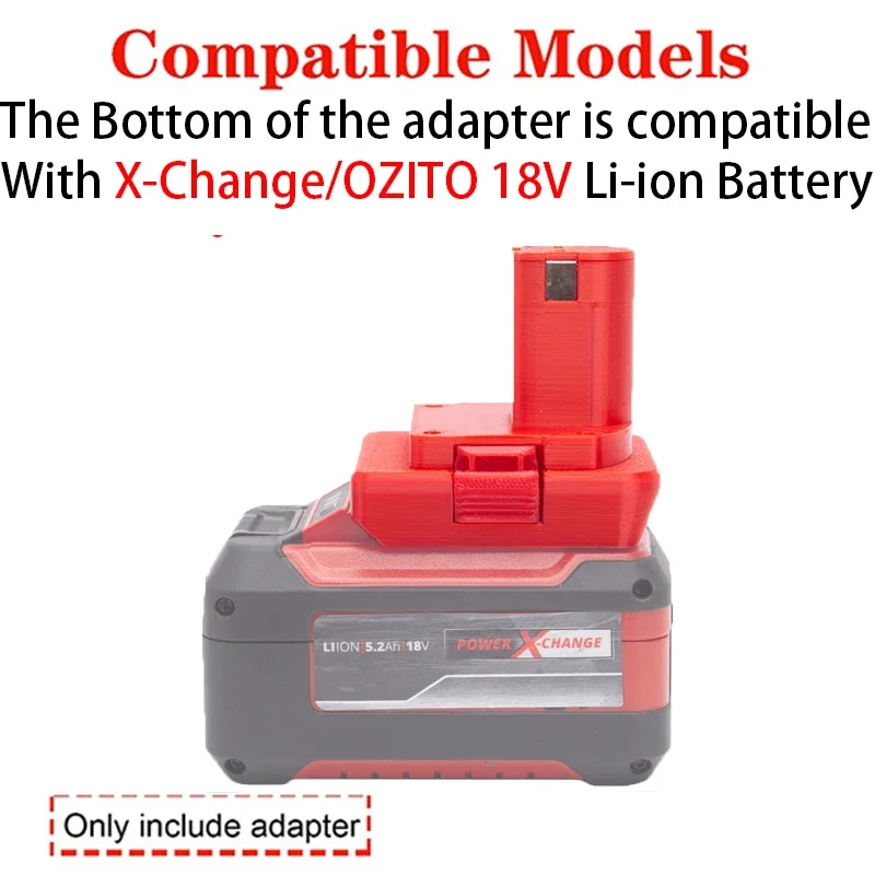 Battery adapter for Ryobi 18V ONE+ Li-ion tools to Einhell/X-Change/OZITO 18V Li-ion battery adapter/converter