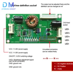 CA-255S 10-48 Cal LCD LED TV podświetlenie płyta do prądu stałego uniwersalny zwiększyć sterownik płyta falownika zwiększona moc moduł