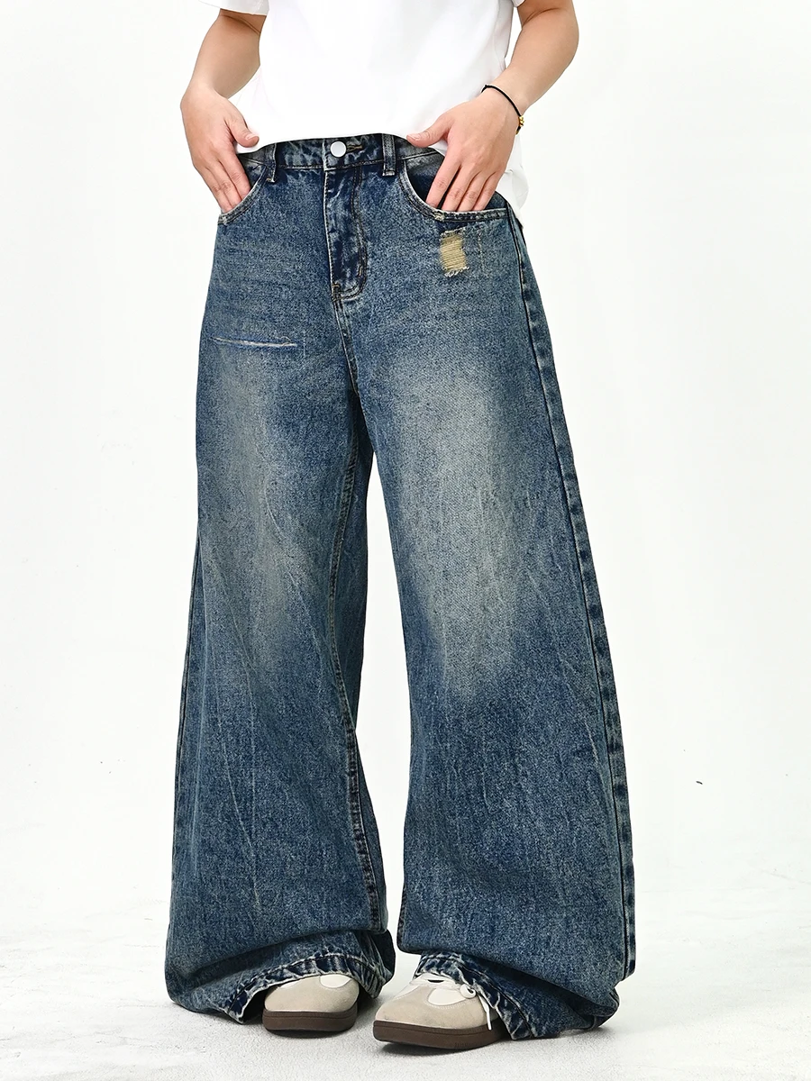 

Waed Denim Jeans Women Loose American Sle Wide Leg Floor-Length Pants Spring 2026 New Vintage Brand Casual Trousers
