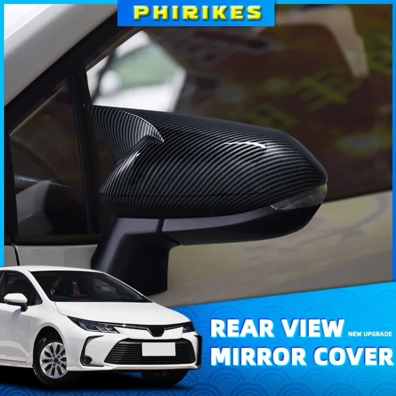 

2pcs carbon fibre Rear View Mirror Cover For Toyota Corolla E210 2019~2021 Car Rearview Mirror Cap Covers