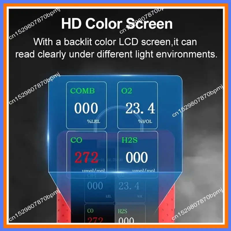 

BAAE DR850 4 In 1 Portable Multi Gas Detector IP65 Waterproof Gas Leak Meter For O2 / CO / H2S / COMB