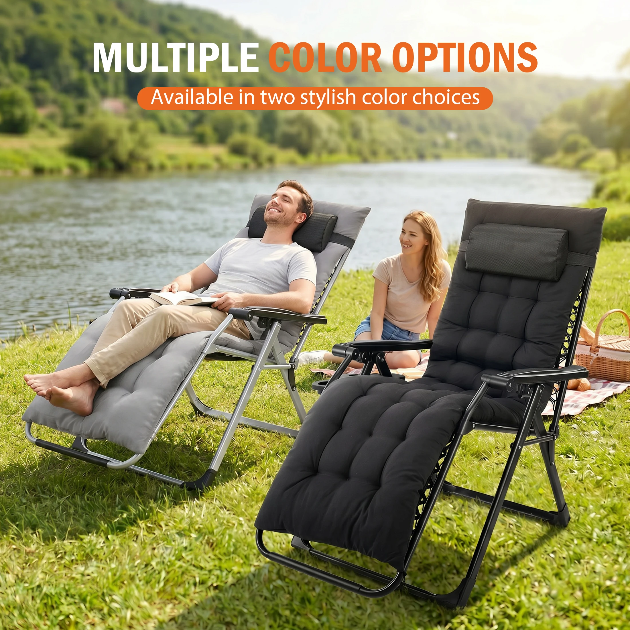 Zero gravity camping chair setup