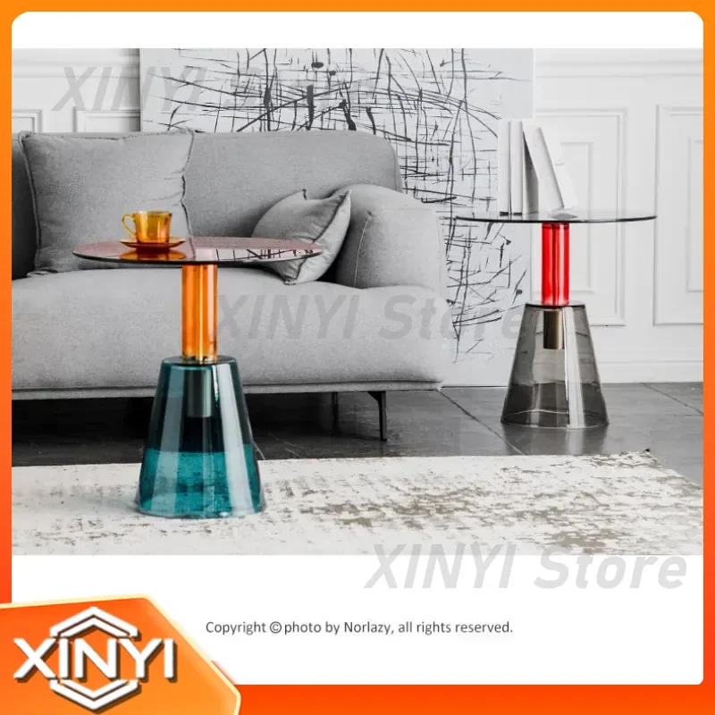 for Nordic light luxury glass coffee table for tempered glass designer creative living room sofa coffee table modern corner
