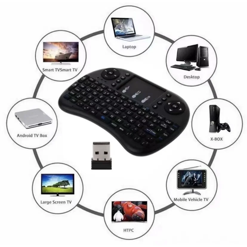 ALFA Mini Teclado Controle Usb Touchpad Smart Tv Box Pc Ps3 Iluminado