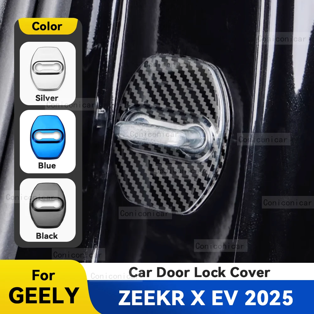Car Door Lock Buckle Cover Anti-rust Cover Decoration Stainless Steel Protection Accessories For ZEEKR X EV 2024 2025