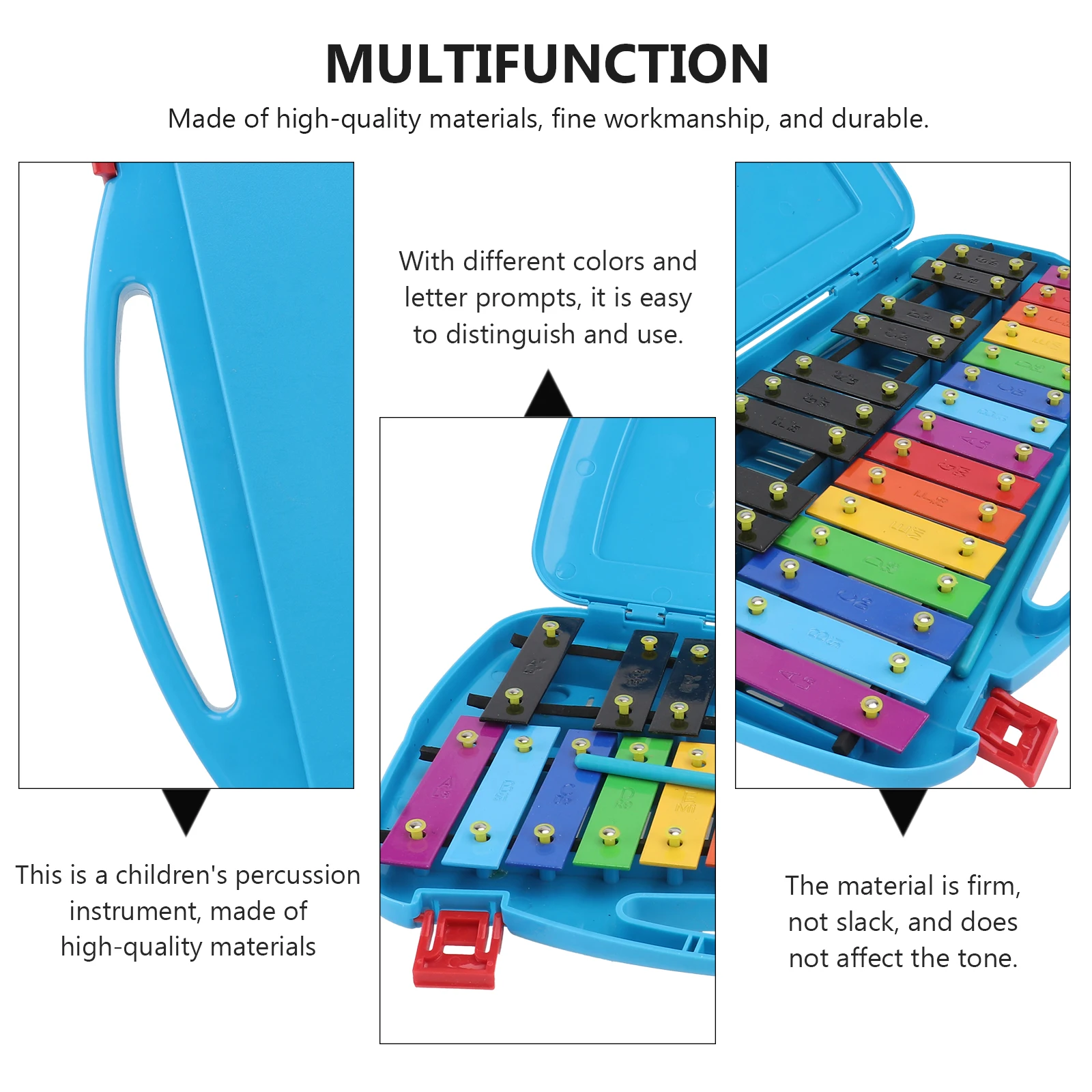 

Colorful Aluminum Plate Metallophone Percussion Musical Toy for Kids with 25 Tones Gentle Design