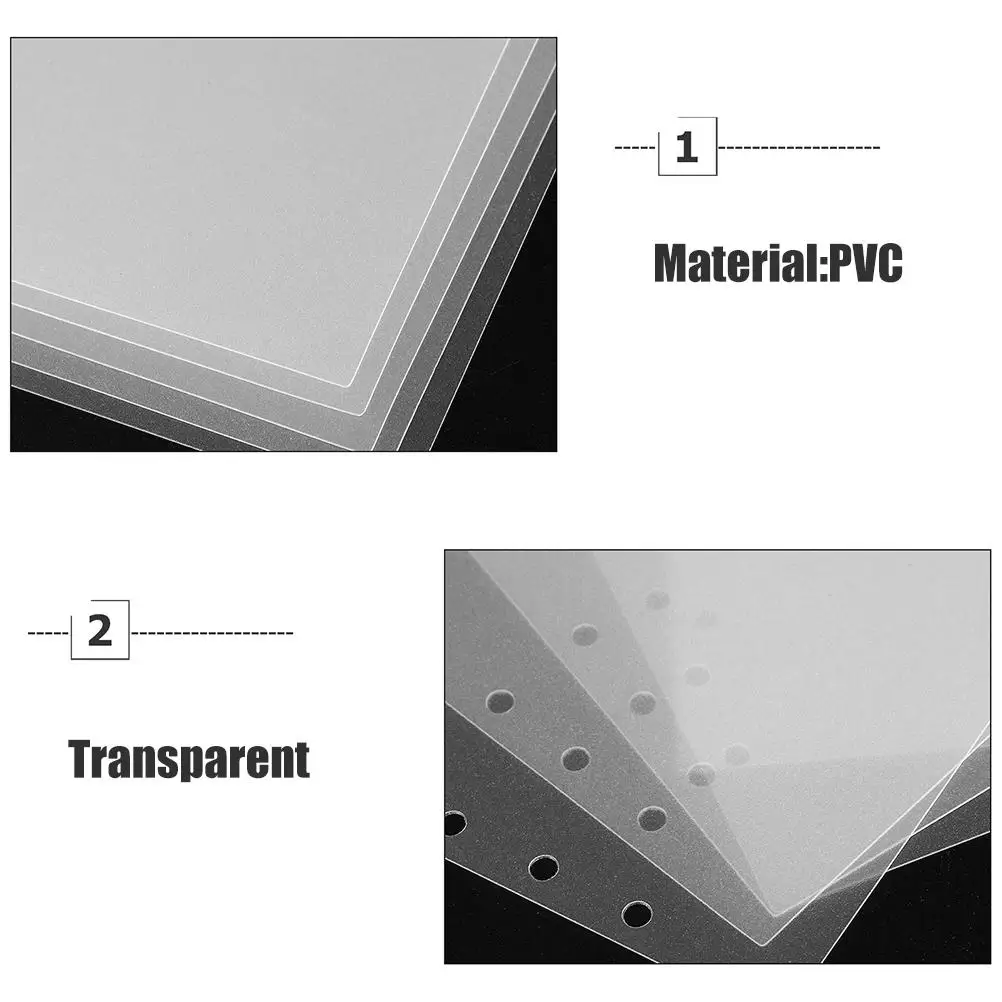 พาร์ทิชันโน้ตบุ๊ค 6 หลุม A5 โปร่งใส Matte แบ่งสําหรับแยกเอกสาร Binder อุปกรณ์เสริม MINI Index หน้าแท็บ