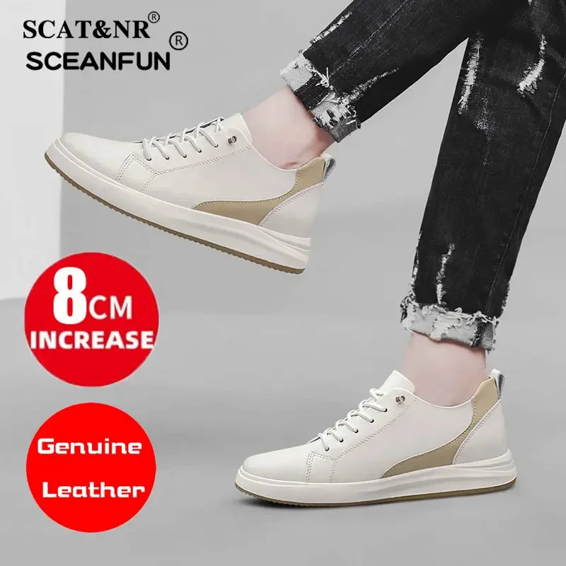 Fashion men casual shoes men low cut sneakers breathable height increasing shoes 8cm thick sole male footwear board shoes