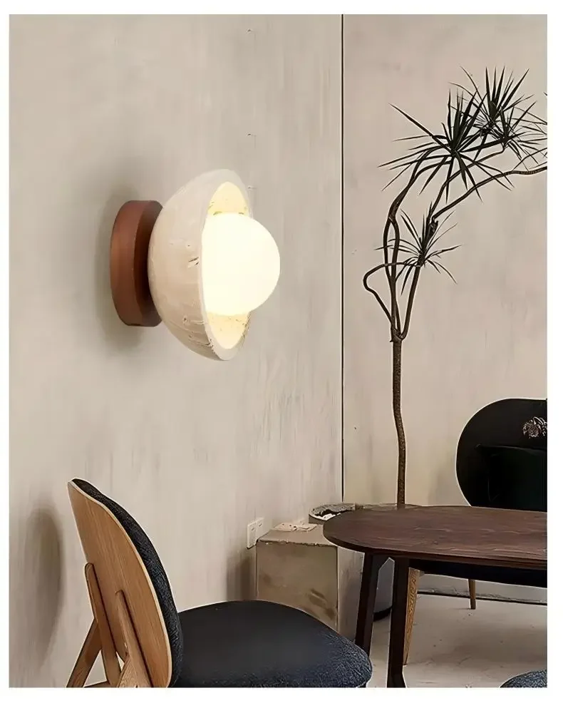 

Nordic Cream Style Wabi Sabi Wall Light Natural Yellow Cave Stone Corridor Ceiling Light Entrance Home Decoration Wall Light