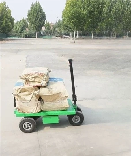 Load 600 kg, car weight 44 kg, folding hand push flatbed, can enter the elevator, can follow the car