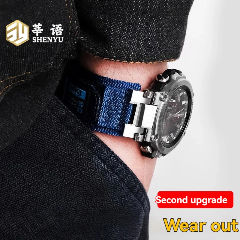

MTG-B1000 Modified Men's Nylon Watch Strap For Casio G-SHOCK MTG-B1000 reathable Sports Canvas Watch Band Dedicated Interface