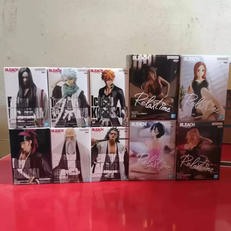 Original Bandai BLEACH Solid and Souls Bleach Unohana Retsu Inoue Orihime Zaraki Kenpachi Abarai Renji Anime Figure Model Toys