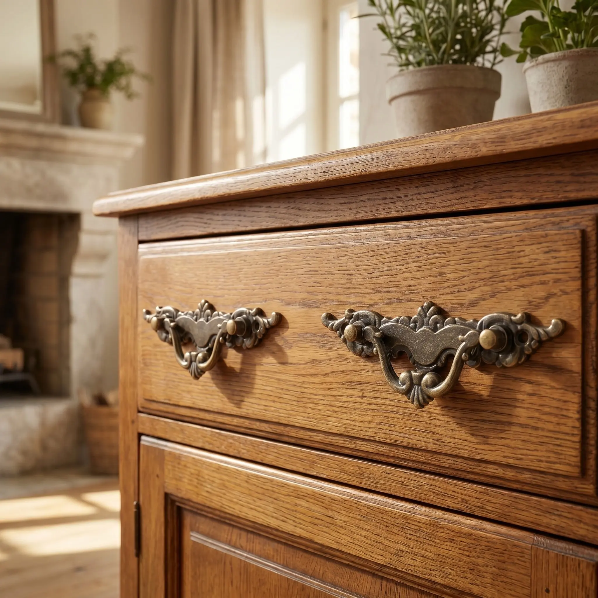 6Pcs European Bail Pull Dresser Pulls Bronze Cabinet Handles Decorative Drawer Handles Home Cabinet Upgrade